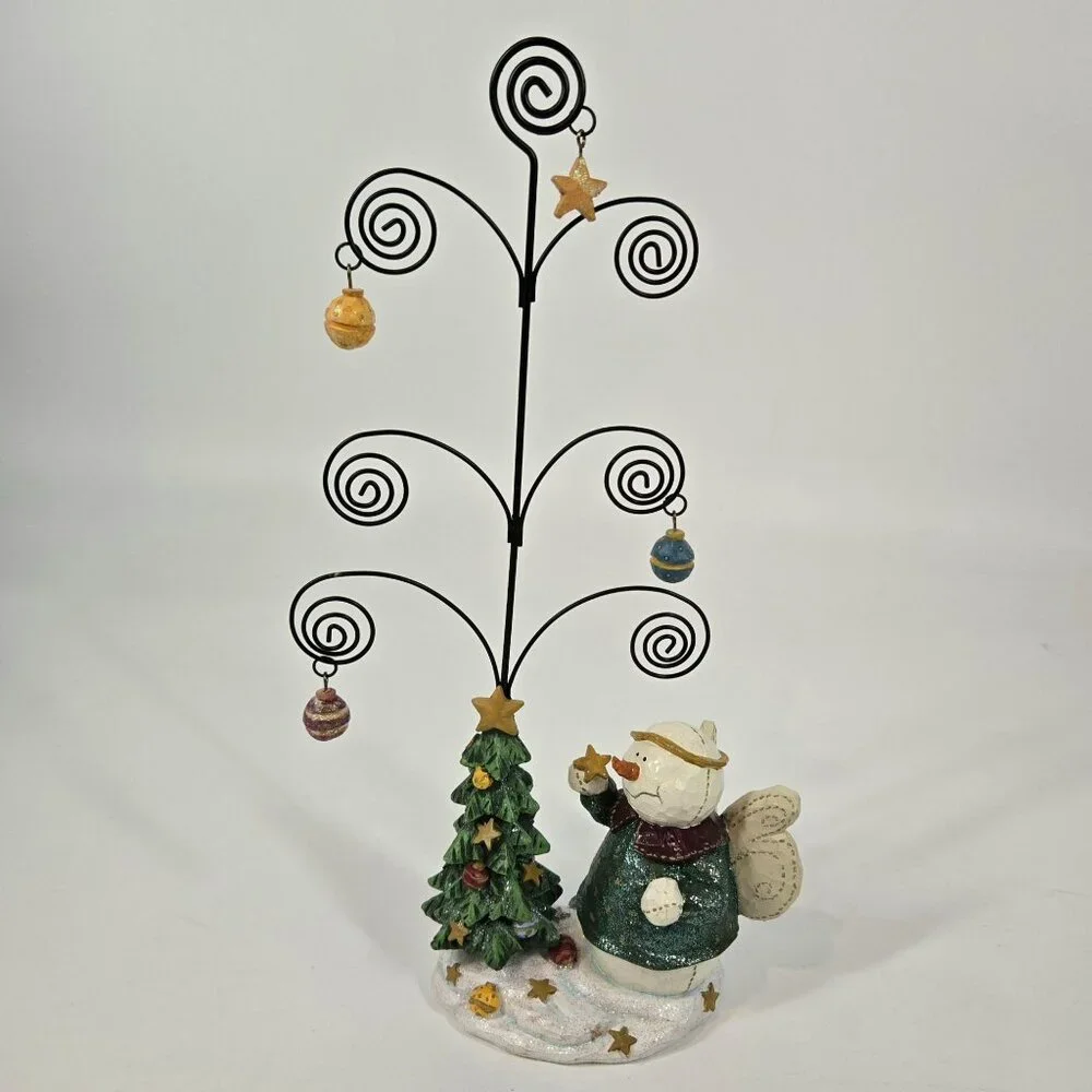 Snowman Angel Photo Holder Christmas Tree Cards Holiday Decor Snow Stars 14